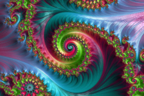 Brightly colored swirls