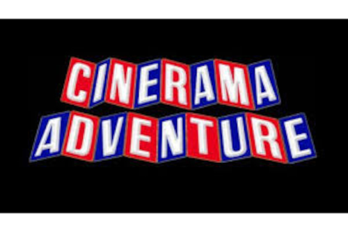 The words Cinerama Adventure in red and blue block letters