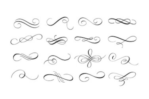 Calligraphy swirls