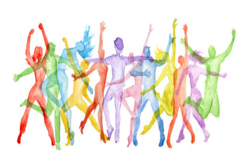 dance Painting of dancer in multi colors