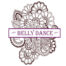 The words Belly Dance surrounded by hand drawn flowers
