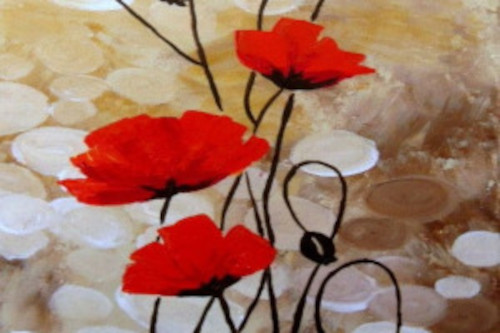 painting of red poppies