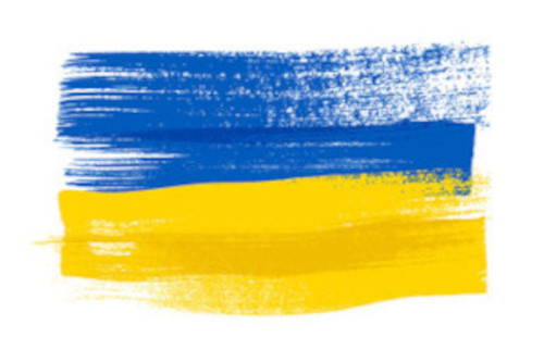 ukraine500 Blue and yellow paint that simulates the Ukrainian flag. Blue on the top, yellow on the bottom.