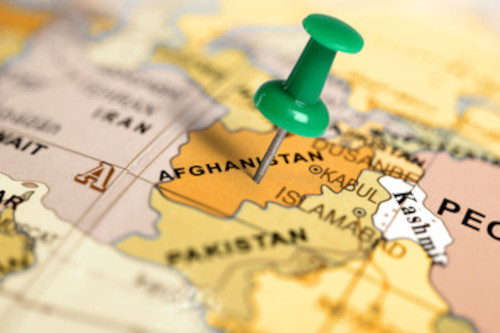 afghanistan photo of a map with a push pin in Afghanisatn