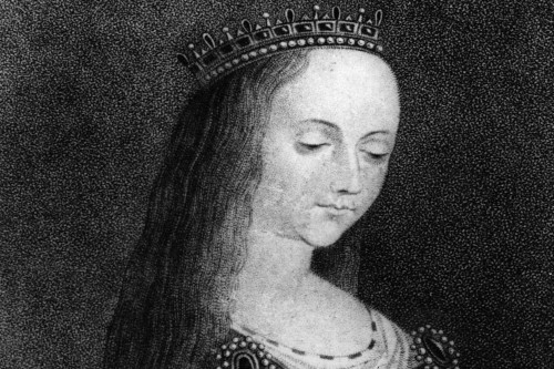 Margaret Of Anjou Plack and white painting of Margaret of Anjou