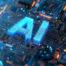 A lit computer keyboard with the letters AI highlighted.