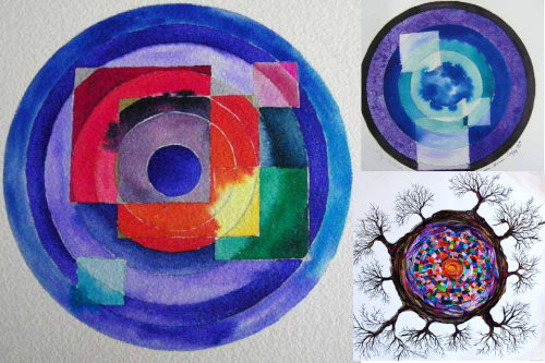 Painted mandala circles