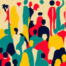 Artwork depicting multicolored individuals depicting a community of diversity