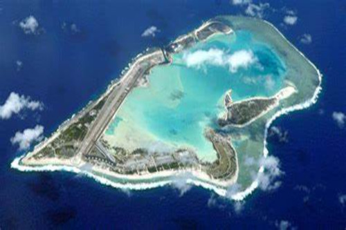 aerial picture of Wake Island.