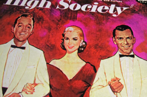 Cartoon of Bing Crosby, Frank Sinatra and Grace Kelly from High Society.